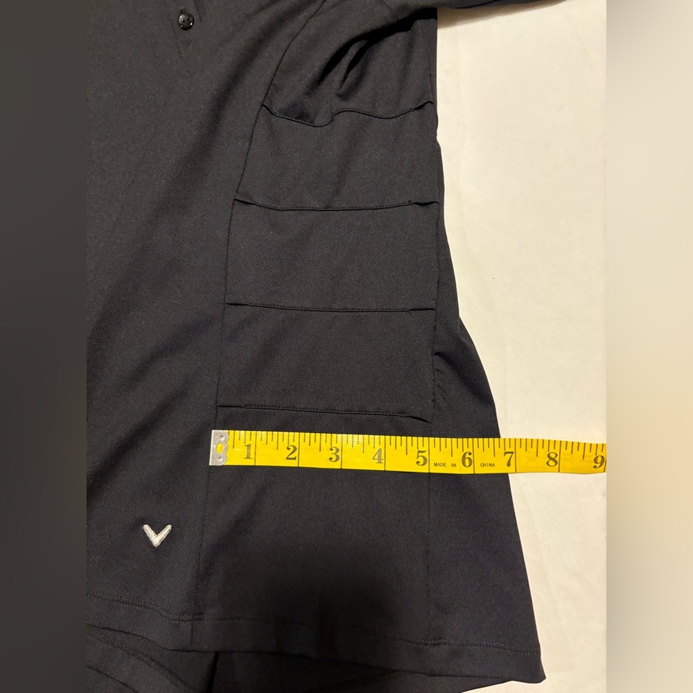 NWT Callaway black short sleeve golf shirt with unique side detailing, XL - Picture 8 of 16